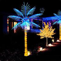 Wasserdichte blaue LED-Palmenleuchte mit realistischen Blättern für Halloween, Heimdekoration, Garten, Resort, Strand und Weihnachtsdekoration
