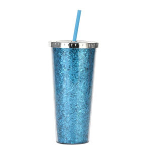 Gobelet en tissu de paillettes Double paroi, personnalisé, gobelet <span class=keywords><strong>d</strong></span>'eau à paillettes, en plastique écologique, gobelet acrylique avec paille en vrac, 24 <span class=keywords><strong>oz</strong></span> - Product Image 5