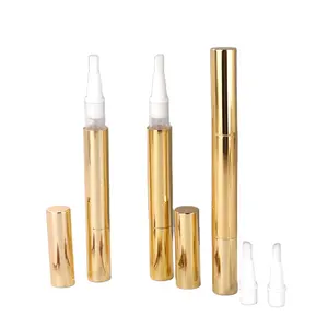 2ml 3ml 4ml 5ml Rỗng bấm vào bút biểu tượng tùy chỉnh nhôm Lip Gloss lớp biểu bì dầu sơn móng tay Twist bút với bàn chải