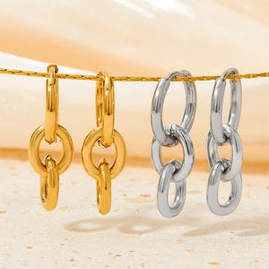 ต่างหูห่วงสแตนเลสแฟชั่นราคาส่งถูก ชุบทอง สร้อยคอจี้หลายชั้น เครื่องประดับผู้หญิง - Product Image 2