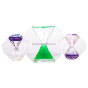 Minuteur liquide en acrylique anti-stress, <span class=keywords><strong>sablier</strong></span> à sable flottant, forme ronde, décoration, souvenir, cadeau, impression de logo couleur personnalisée - Product Image 1