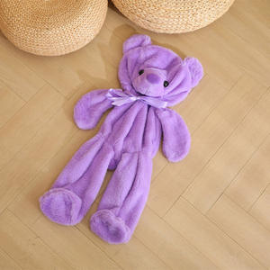Boneka Beruang Teddy Ungu 60-180cm, Bulu Pendek Super Lembut, Bahan Semi-jadi Tanpa Isian, Grosir - Product Image 3