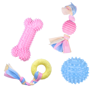 Juguetes para perros con forma de hueso más nuevos, juguetes para mascotas TPR rosas, juguetes duraderos para mascotas para todas las estaciones - Product Image 1