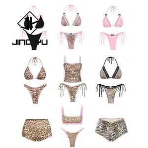 Fabricants de maillots de bain léopard imprimés OEM, maillots de bain personnalisés pour femmes, ensemble de bikini - Product Image 2