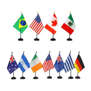 Drapeaux de bureau en polyester imprimés en gros de l'usine chinoise Swil, petits drapeaux de <span class=keywords><strong>table</strong></span>, mini drapeaux de bureau avec support et mât - Product Image 1