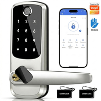 Cerradura Inteligente para Puerta con Huella Digital TTLock Tuya, Aleación de Aluminio, Control por Aplicación, Desbloqueo con Teclado y Contraseña, Tarjeta IC con Huella Digital, OEM