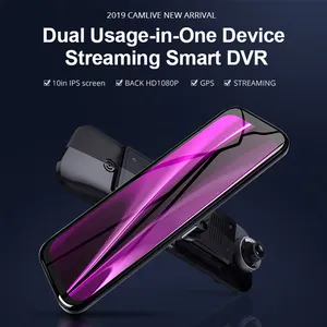 駐車モニターとGセンサーループ記録を備えたH50デュアルレンズHD1080Pミラーカーdvr 10インチタッチスクリーン特別マウントインストール