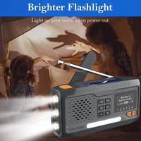 DAB+ FM Mobiele Dynamo-aangedreven radio met zonne-energie, batterijen, zaklamp, noodradio met EWF LED en USB-voeding