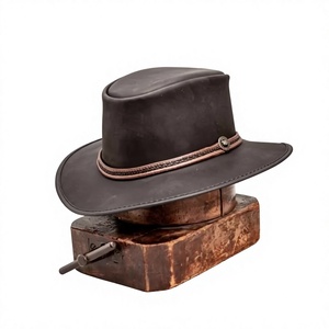 European 100% Original Leather Cowboy <b>Hats</b> Premium Quality Equestrian <b>Hat</b> Genuine Leather Fashion Horse Riders Travel Beach - Product Image 6
