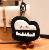 Peluche Grand Piano avec visage brodé mignon, clavier doux, poupée en peluche, OEM ODM, vente en gros personnalisée en vrac