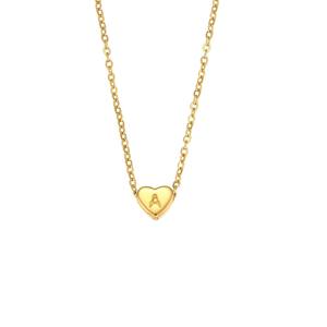 Collana minimalista piccola collana iniziale di amore in acciaio inossidabile placcato oro 18k <span class=keywords><strong>Mini</strong></span> collana con ciondolo a forma di cuore - Product Image 6