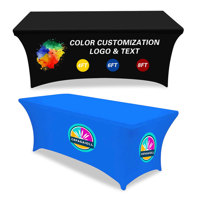 Custom Color Logo Printing Trade Show Advertising Banner Table Cloth Table Covers