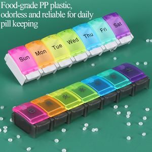 SUNSHING Rainbow Color <b>7</b> Day Weekly Pill Container Customizable <b>Tablet</b> Organizer Portable Travel Empty Vitamin Supplements Box - Product Image 4
