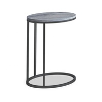 Table d'appoint de table de chevet de forme ronde avec cadre en métal