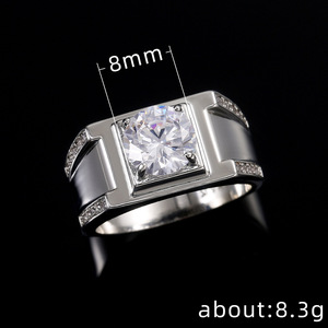 Anello F636 di Lusso con Diamante Sintetico Taglio Princess, Stile Fidanzamento per Donna, Placcato in Oro 14K con Pietre Laterali - Product Image 5