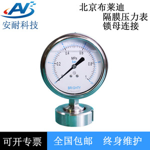 เกจวัดแรงดันไดอะแฟรม BRIGHTY ขนาด 98 มม. 0-4MPa แบบเชื่อมต่อชัค - Product Image 2