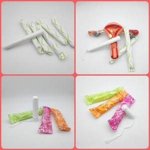 Tampón menstrual personalizable 100% algodón catéter vaginal <span class=keywords><strong>tampones</strong></span> aplicadores - Product Image 6
