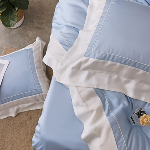 Di lusso in tinta unita cuciture 60 pezzi di Lanjing Tencel <span class=keywords><strong>copripiumino</strong></span> Double-face disponibile Set letto <span class=keywords><strong>matrimoniale</strong></span> in <span class=keywords><strong>seta</strong></span> di ghiaccio - Product Image 5