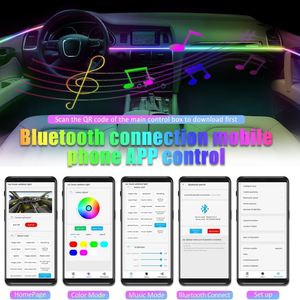 Control de aplicación de música RGB Chase colorido acrílico embellecedor luz <span class=keywords><strong>Interior</strong></span> 18 en 1 Symphony Car Ambient Light Kit - Product Image 3