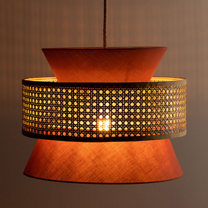 โคมไฟระย้าหวายทรงกลม E27 LED สำหรับร้านอาหาร โรงแรม สไตล์นอร์ดิกญี่ปุ่น - Product Image 2