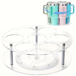 믹스웨어스 이중 360도 회전 아크릴 물병 보관 랙 주방 캐비닛 정리대 40온스 대용량 - Product Image 1