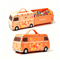 Boîte cadeau en papier personnalisée en forme de voiture avec poignée, boîte d'emballage en carton portable créative en forme d'autobus pour les enfants, chocolat, bonbons, en-cas