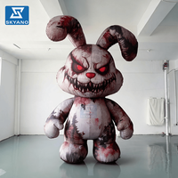 Poupée gonflable de Halloween, lapin gonflable d'horreur, lapin sanglant, modèle gonflable, accessoire de décoration pour fête d'Halloween