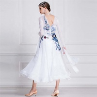 B-18413 Personnalisé Offre Spéciale Bal Blanc Lisse Concurrence Robe De Danse Haut De Gamme moderne Robe De Danse De Salon Pour Adultes