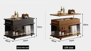 Mesa Auxiliar de Sofá Moderna y Elegante, Ecológica, Duradera, Multifuncional, Móvil, con Almacenamiento, Tipo Loft, Carrito Auxiliar para Café - Product Image 4