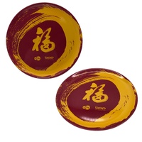 Impression personnalisée Grand plateau de service rond en mélamine avec logo personnalisé en plastique Ensemble de bols en mélamine pour la fête de l'Europe Assiette en mélamine colorée