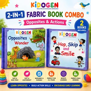 ชุดหนังสือผ้าสำหรับการเรียนรู้คิโดเจนสำหรับเด็กอายุ 0-6 ปี |   หนังสือผ้าเนื้อนุ่มเรื่องความตรงข้ามและกิจกรรมต่างๆ |   หนังสือมอนเตสซอรี่แบบมีกิจกรรม - Product Image 4