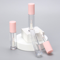 OMI vente en gros tube en plastique brillant rose bouteille de brillant à lèvres vide avec baguette de brosse