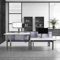 Bureau électrique blanc de conception moderne Poste de travail à 4 pieds réglable en hauteur avec double moteur Fonction extensible pour l'usage au bureau