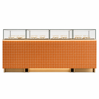Maßgefertigte Terrakotta-Schmuckvitrine Glas-Ausstellungsschrank Insel-Vitrine für Juweliergeschäfte Großhandel