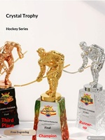 Trophée de hockey sur glace en cristal personnalisé gratuit pour les compétitions d'équipe et les récompenses des champions