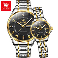 OLEVS 2910 Montre à quartz pour homme et femme, tendance, de haute qualité, étanche, en acier inoxydable, avec calendrier, vente chaude