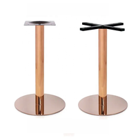 USA DDP Vente en gros Piétement de table de salle à manger en acier inoxydable or rose, style minimaliste, à colonne unique, pour usage commercial