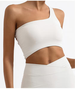 Collants de sport pour femmes respirants imperméables sans couture pour la course à pied en plein air Yoga Design dos élégant Séchage rapide Imprimé à une épaule en dentelle - Product Image 1