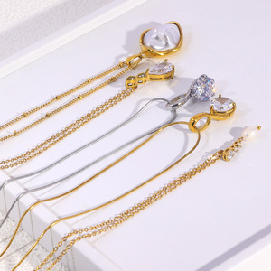 JUSNOVA Collier pendentif médaille Vierge <span class=keywords><strong>Marie</strong></span> en acier inoxydable plaqué or PVD 18K, style Hip Hop, serti de zircons, bijoux religieux - Product Image 5