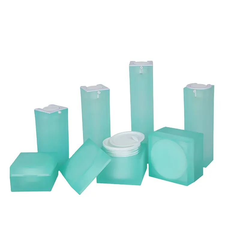UKPACK UKM22 15ml 30ml 50ml Acryl lotion flaschen 30g 50g 80g cremefarbene Acryl gläser quadratischer Kosmetik behälter