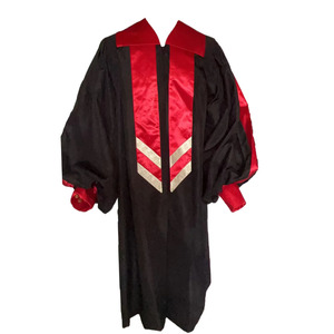 Túnica Clásica de Coro <span class=keywords><strong>para</strong></span> <span class=keywords><strong>Bautizo</strong></span> de Adultos <span class=keywords><strong>para</strong></span> Uso en Iglesia, 100% Poliéster Terciopelo, Manga Larga, Unisex, Vestido Personalizado con Marca - Product Image 5