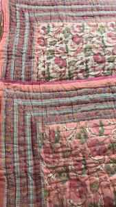 Jaipuri Handblock 100% Cotton Block Print Quilted Luxury Oversized Throw <b>Blanket</b> Soft Bed Coverlet Cotton Fabric for Dressmaking - Product Image 3