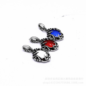 Yunnique - Collar con colgante de púas a la moda, piedra preciosa azul con engaste de garra, plata tibetana, joyería para hombre, diseño geométrico - Product Image 3