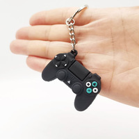 Porte-clés mignon en PVC en forme de manette de jeu 3D, accessoires de voiture, sac à bijoux