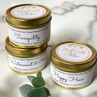 Goldene Metall-Kerzendosen Sojawachs Duftkerze 3oz Reise-Bougie für Boutique Individuelles Logo Duftverpackung MSDS-Zertifiziert