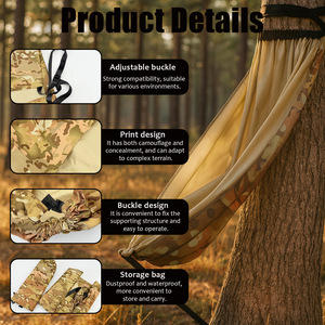 Silla Colgante Plegable sin Marco, de Tela Oxford con Estampado de Camuflaje, con Capacidad de Carga de 70 kg, Portátil, para Acampar al Aire Libre, Hacer Senderismo, Observación de la Naturaleza - Product Image 5
