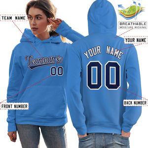 Sudadera con capucha personalizada, sudadera con nombre y número cosidos, transpirable, unisex, para adultos, talla grande para mujer - Product Image 1