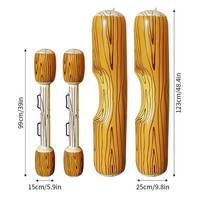 Jeu de flotteurs géants gonflables en PVC 2 pièces pour piscine, jouet flottant pour adultes et enfants, ensemble de pare-chocs aquatiques pour fête, capacité 100 kg, motif grain de bois