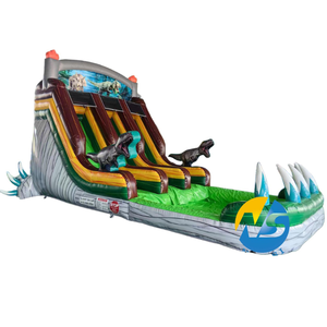 Toboggan aquatique gonflable Dino Dive de 18 pieds, toboggan à une voie, ballons rebondissants, toboggan de piscine pour jardin, fournitures pour fêtes d'enfants - Product Image 5