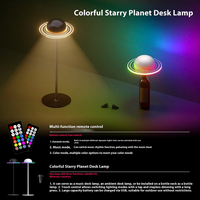 Lampe de table Planète, Veilleuse USB Rechargeable, Lampe de chevet en forme de verre à vin, Décoration 3D Lune, Lumière d'ambiance pour la maison, la chambre, Cadeau